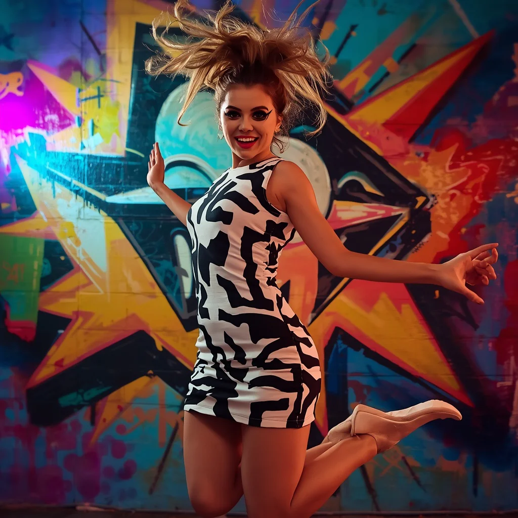 A Dynamic Girl in a Graphic Print Mini Dress | indian bride ai prompt