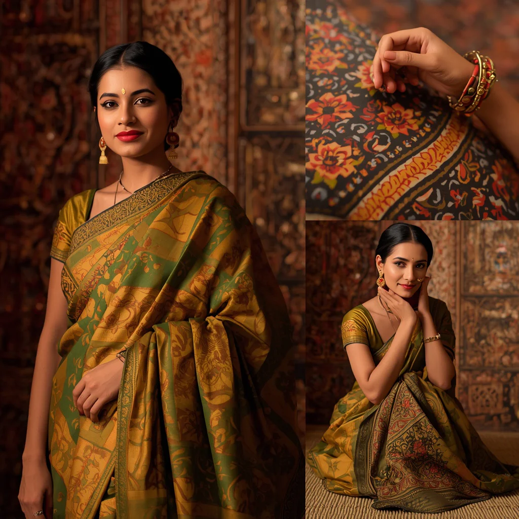 Bihar Madhubani Art: Traditional Patterns, Cultural Flair | Traditional saree prompt for girl in english