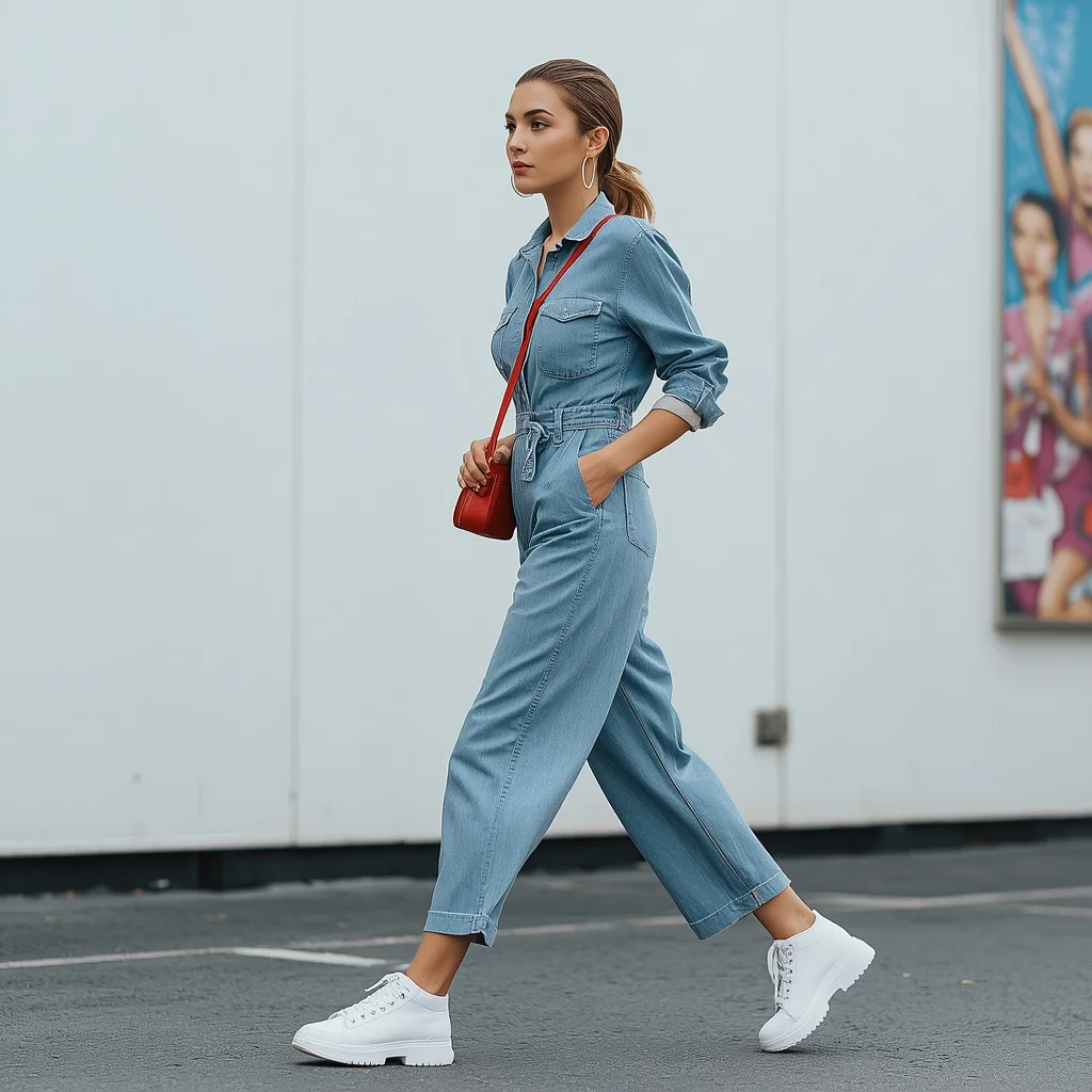 Chic Denim Jumpsuit for a Casual yet Fashion-Forward Outing | prompt engineering