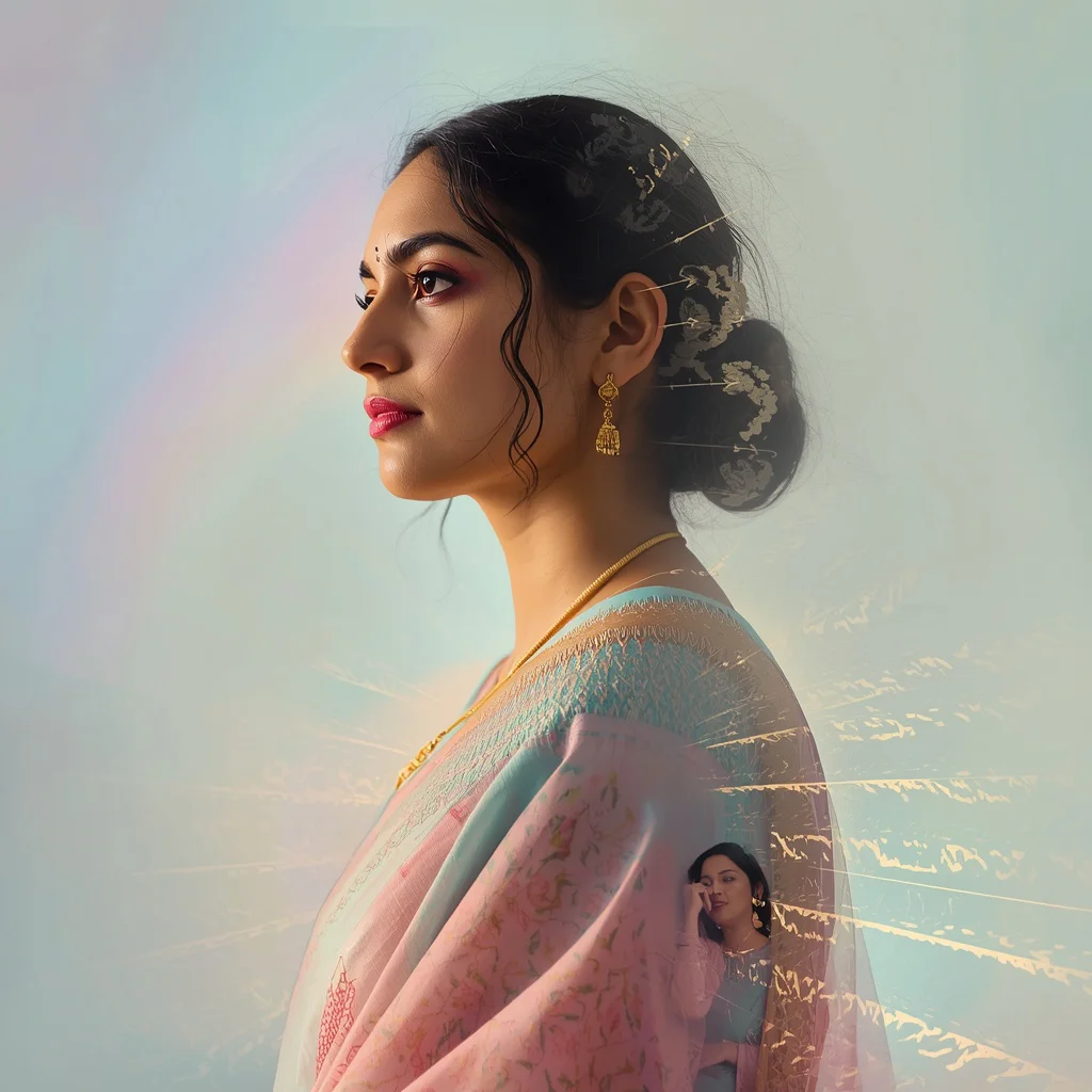 Chrono-Shift Textures and Temporal Anomalies in Saree Fabric | traditional saree prompt for chatgpt