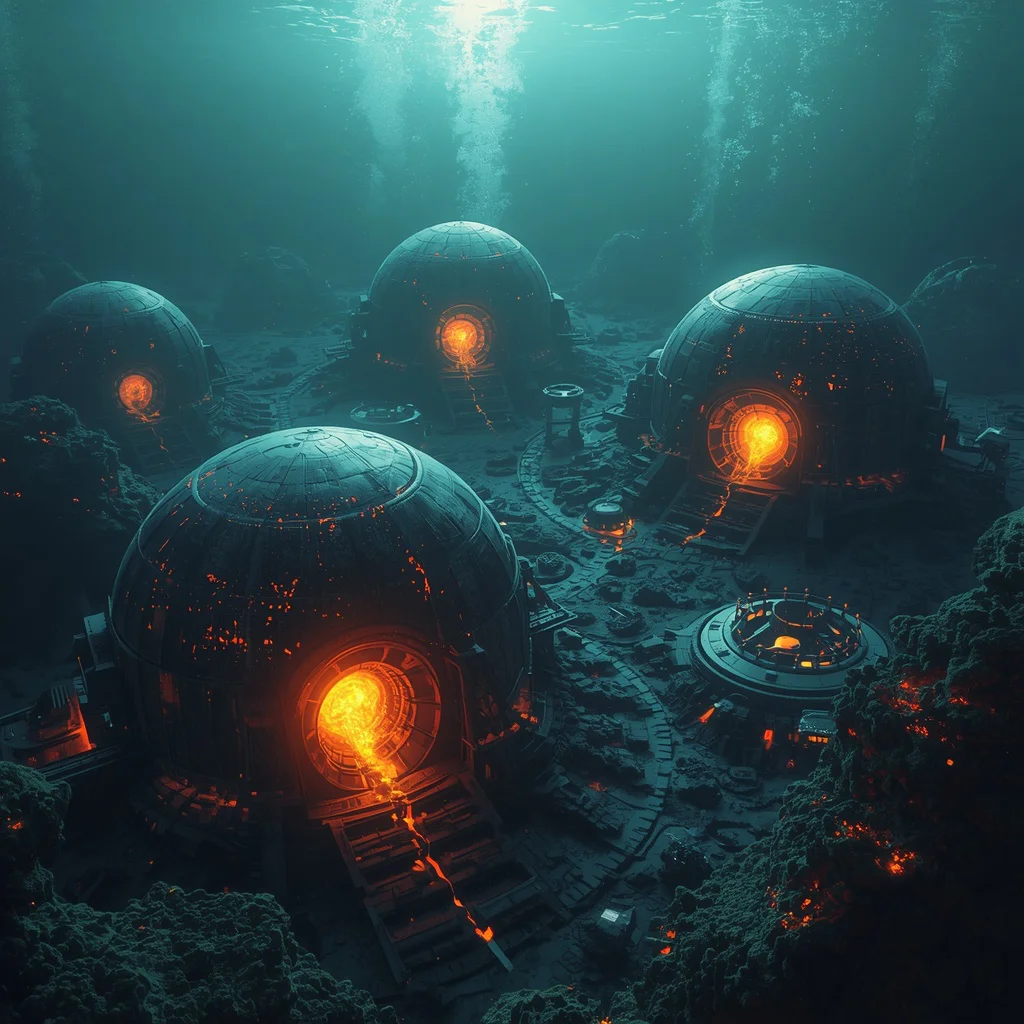 Deep Core Oceanic Volcano Civilization With Thermal Lava Marine Hybrid Ecosystem
