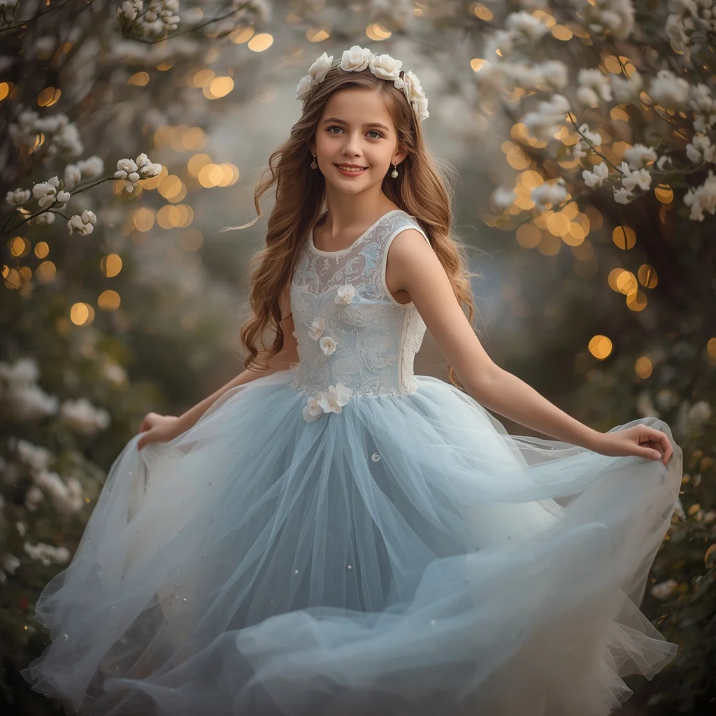 Enchanting Spring Gala: A Pastel Blue Tulle Gown for an Elegant Event | Prompt for Gemini AI look couple