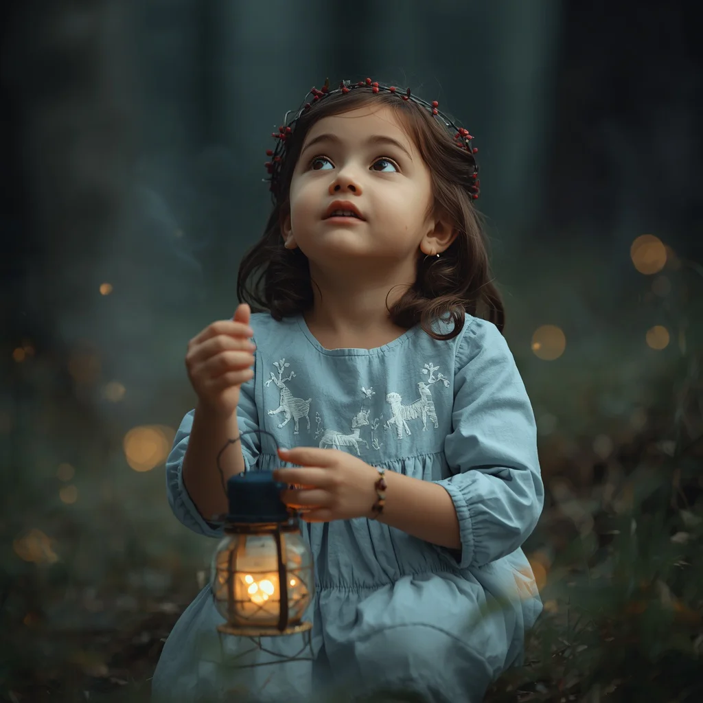 Enchanting Woodland Child in an Embroidered Frock | prompt ChatGPT