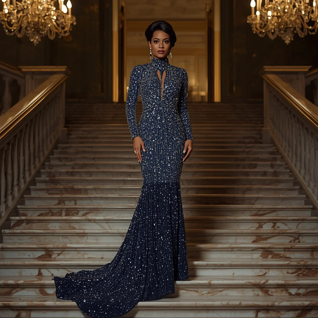 Glamorous Crystal Embellished Gown for a High-Stakes Event | New instagram trend prompt for girl love