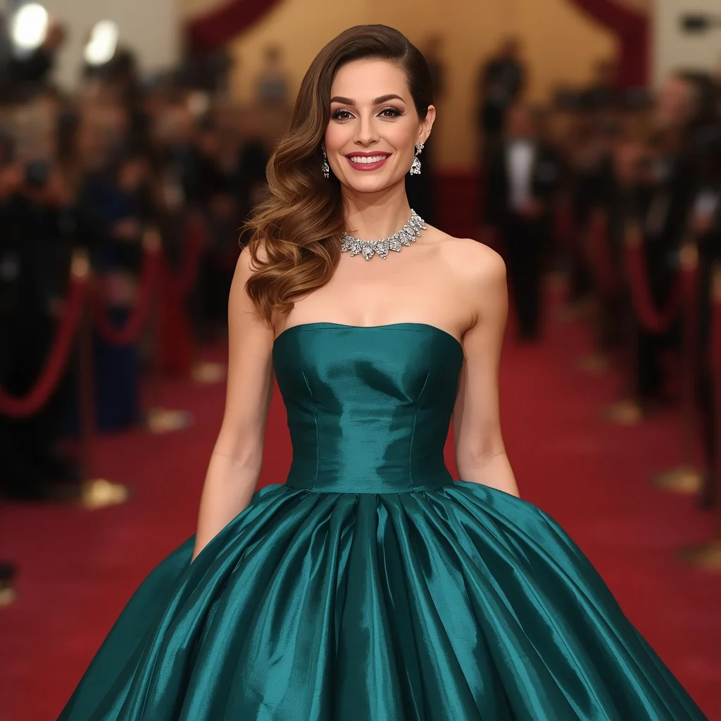 Hollywood Leading Lady’s Strapless Gown for an Award Gala | Trending prompt Girls ChatGPT