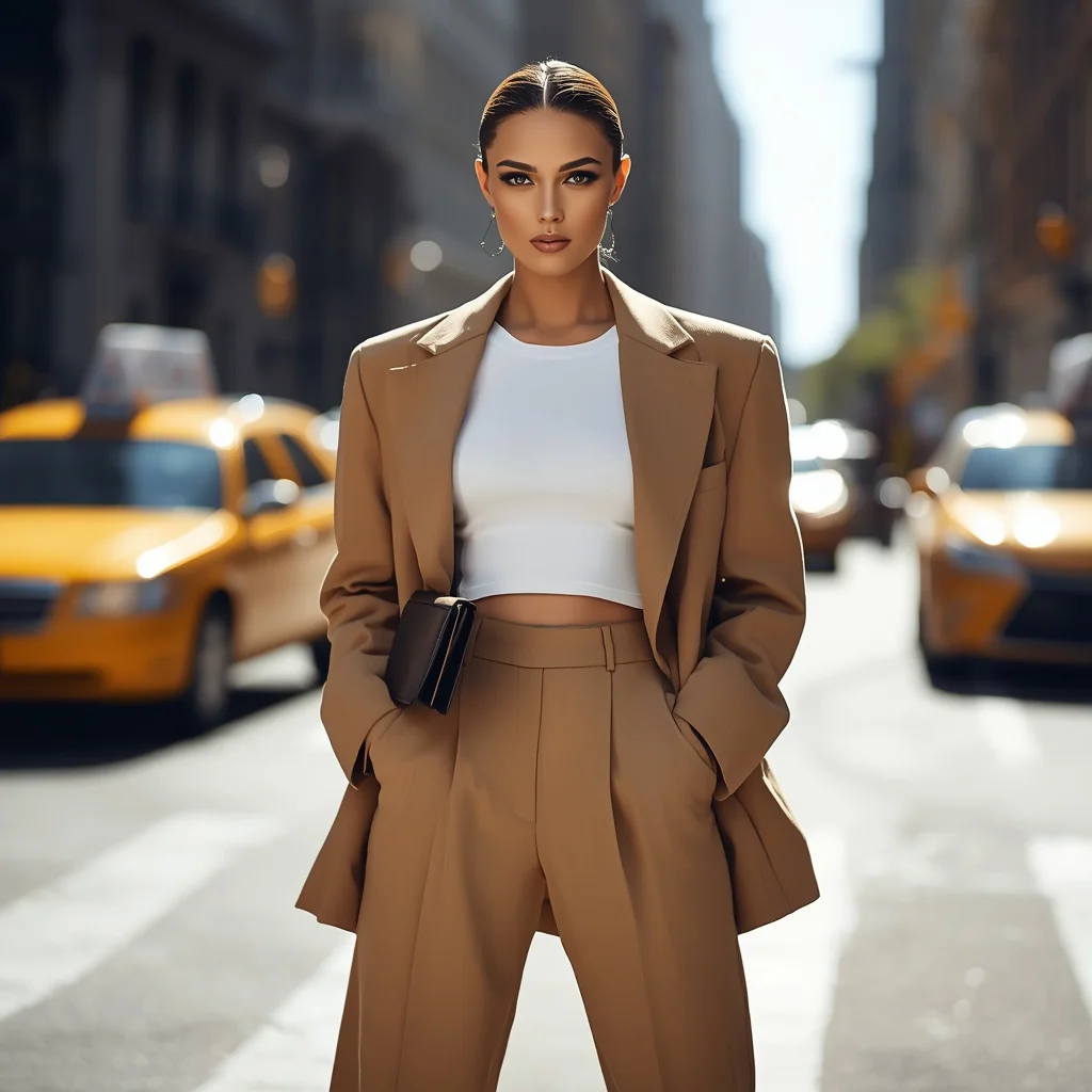 Latest Fashion: Oversized Blazer with Wide-Leg Trousers for Power Look | Prompt seen girl kurti