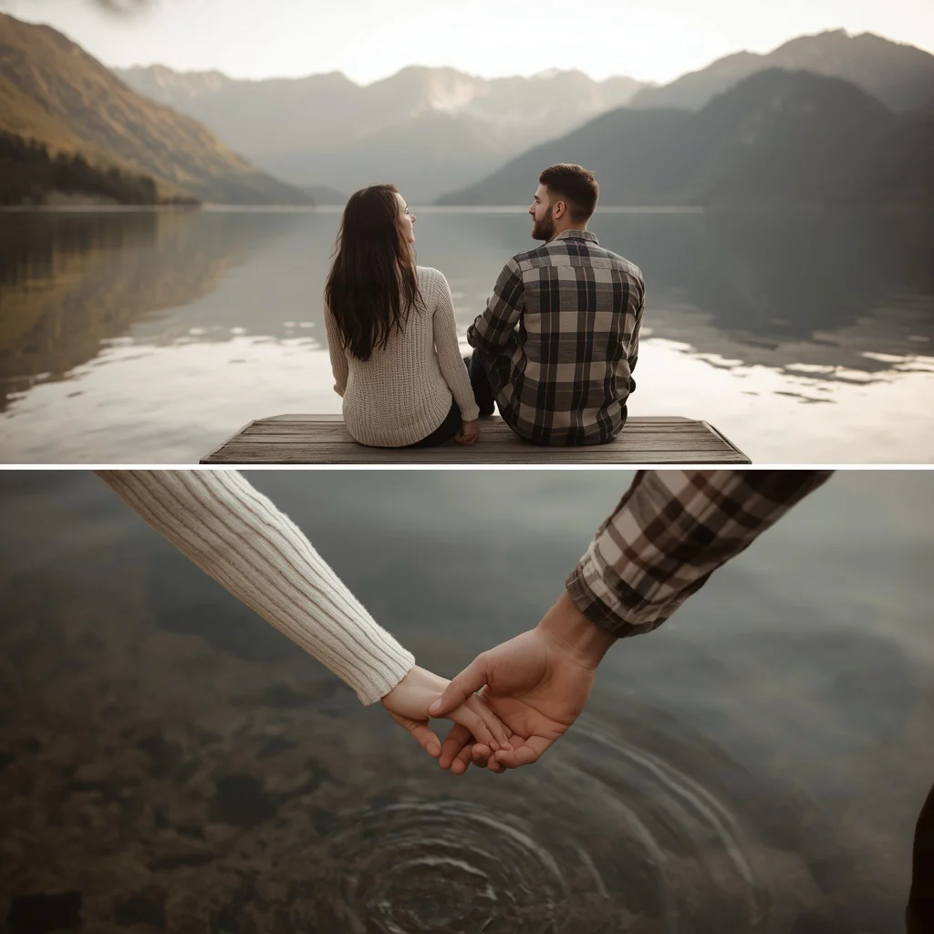 Mountain Lake Serenity: A Romantic Lakeside Portrait | Romantic couple AI prompts Gemini