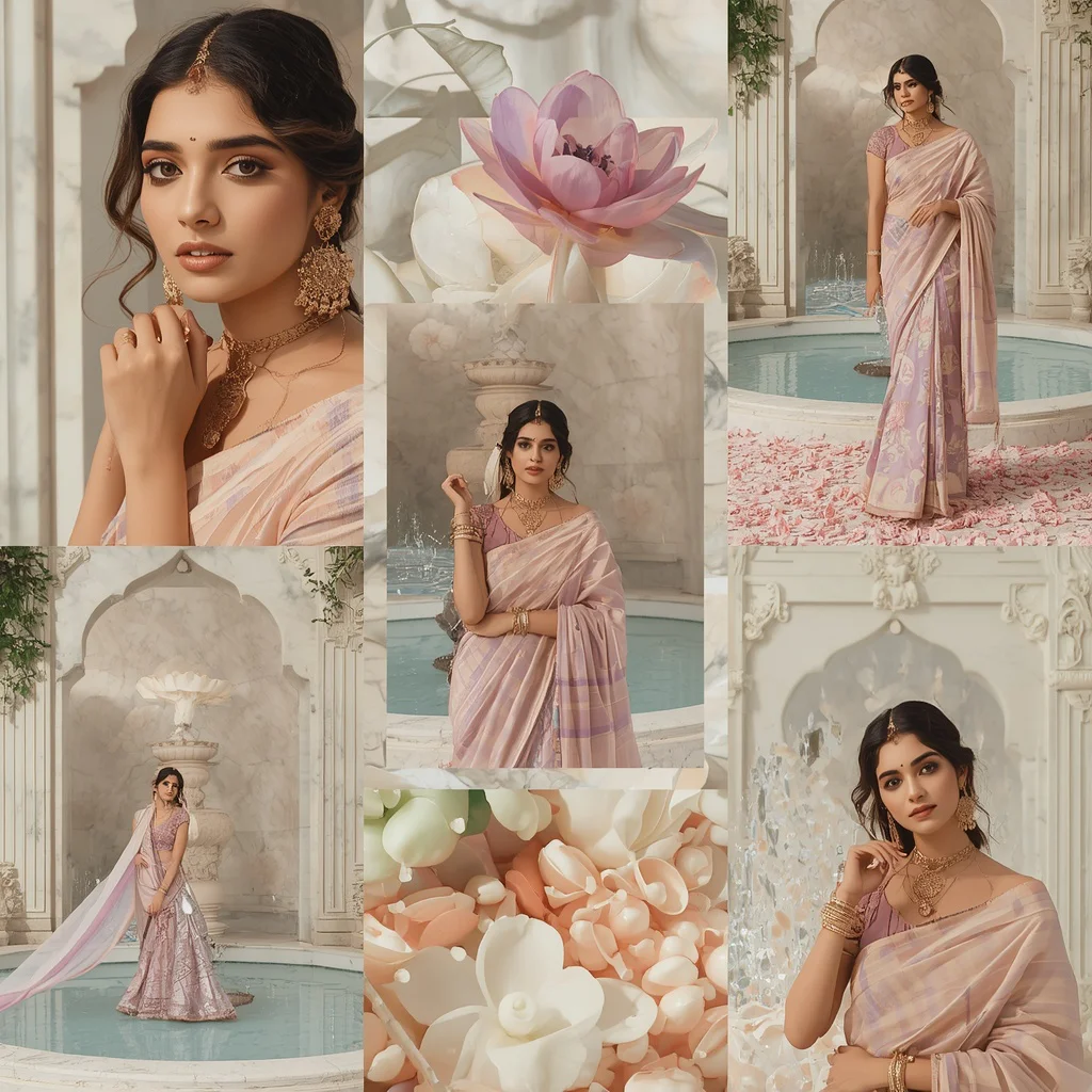 Regal Editorial Collage: Indian Woman by Royal Marble Petal Fountains