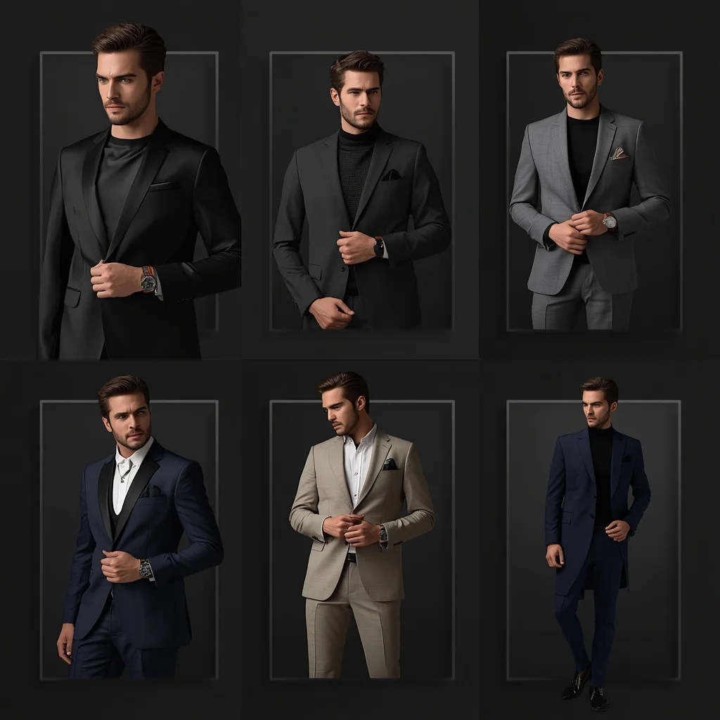 Sophisticated Collage For Men Modern Minimalist Party Suits | ChatGPT Photo Editing Prompts trending boy