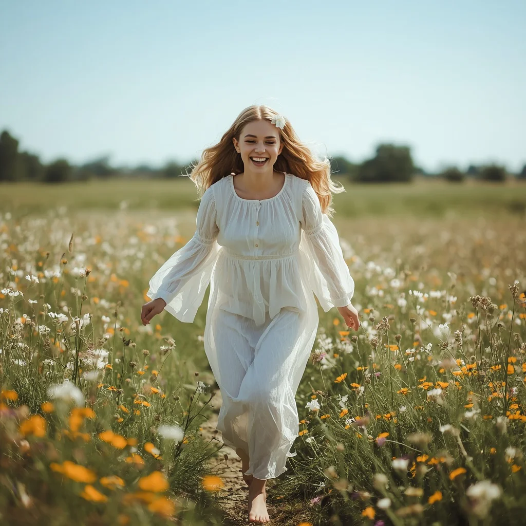Sweet White Bohemian Maxi Dress with Floral Embroidery