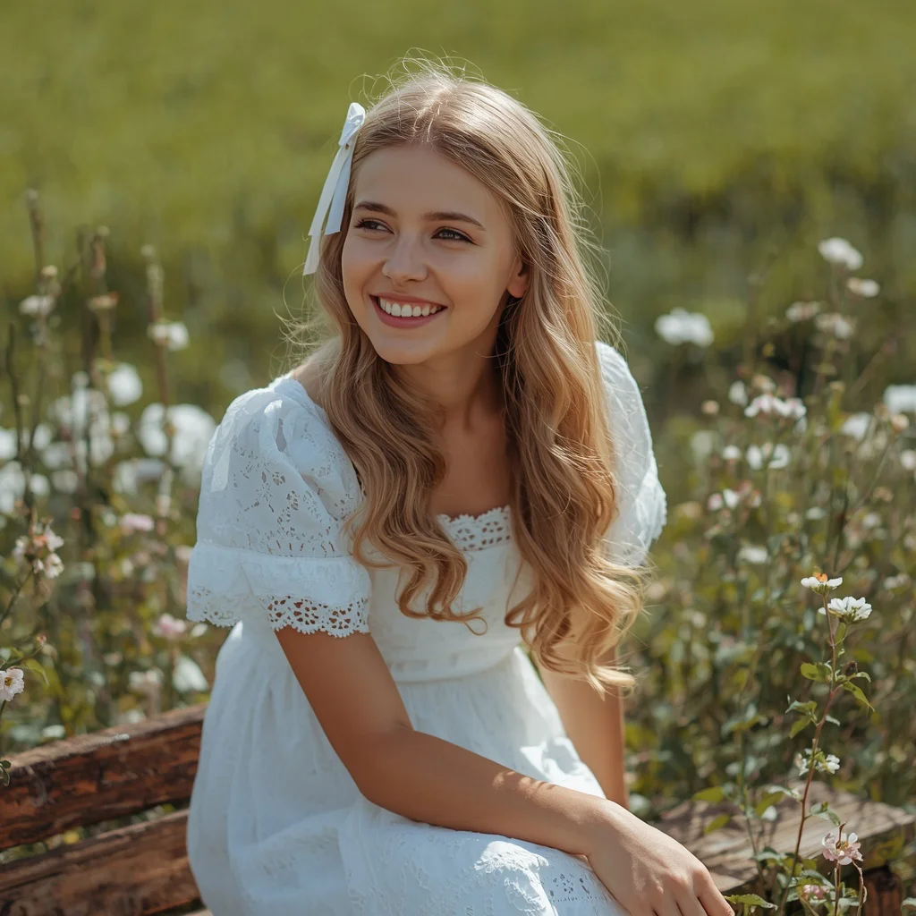 Sweet White Broderie Anglaise Maxi Dress for Summer Day
