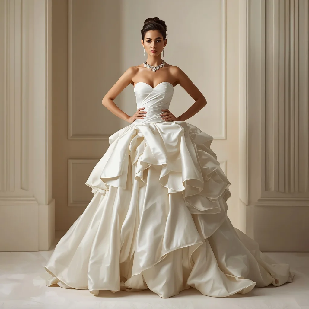 Timeless Hollywood Elegance in a Sculptural White Gown | google prompt