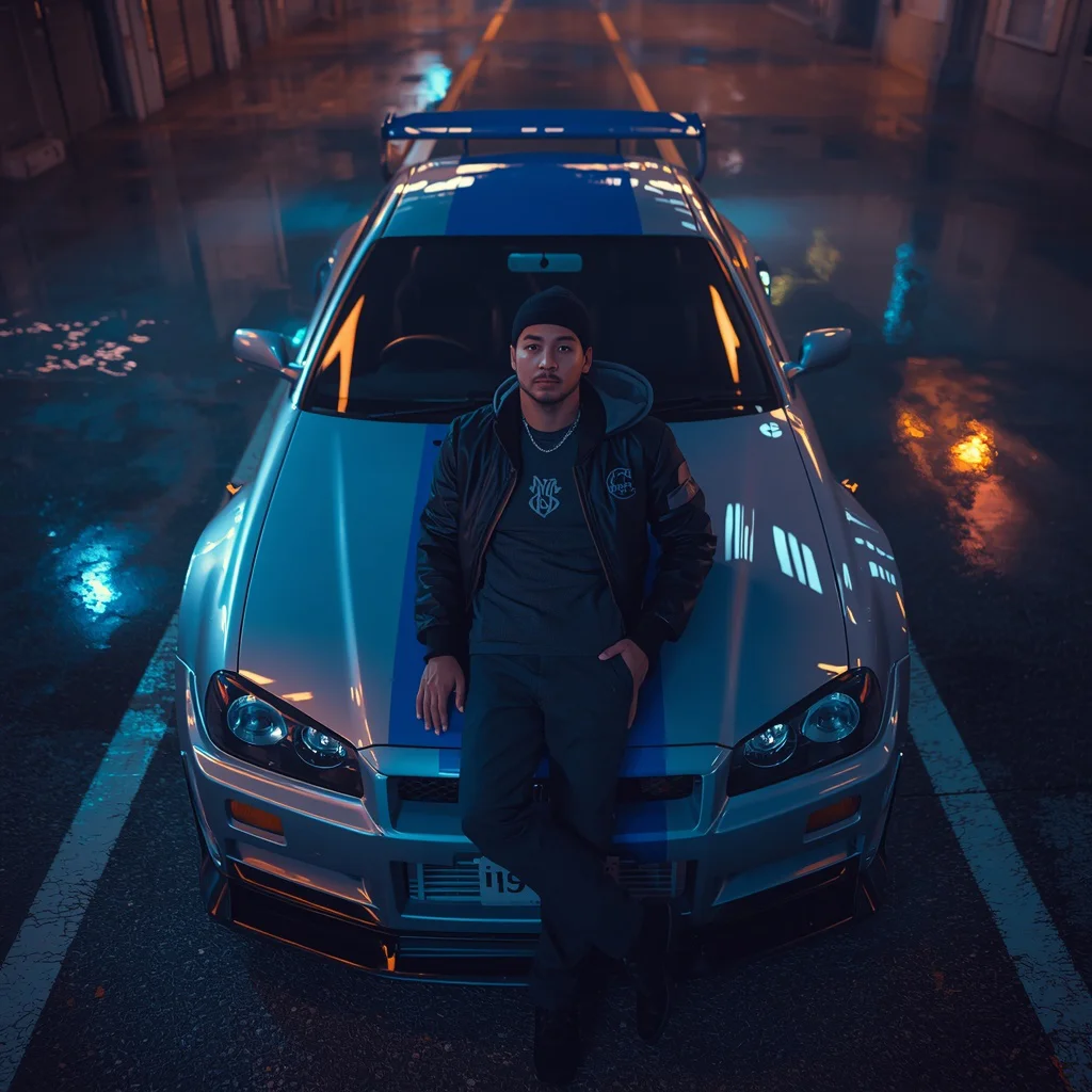 Tokyo Street Racing Aura: A Man and his Modified Nissan Skyline | South Indian Prompt for men