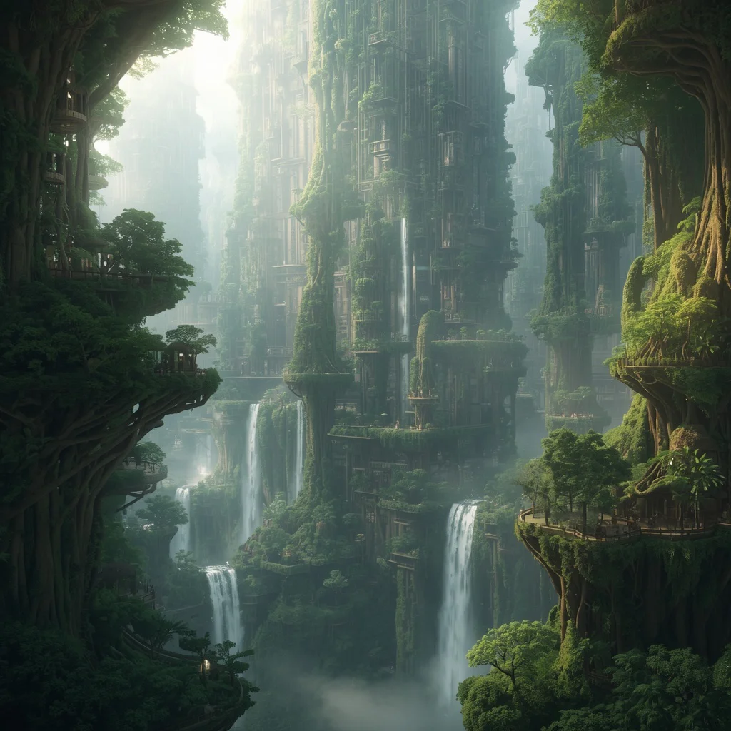 Ultra Dense Floating Rainforest Megastructure With Vertical Bio Architecture Layers