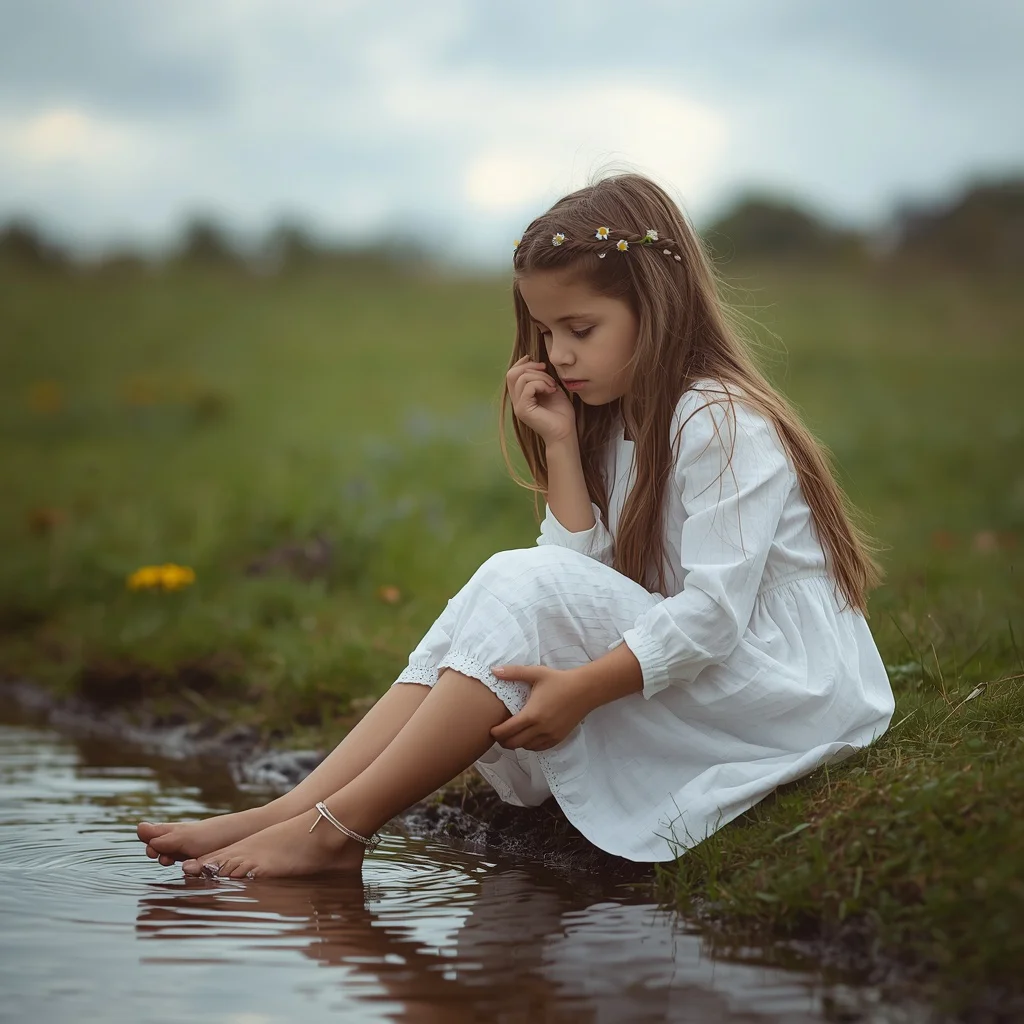 Young Dreamer in a White Cotton Prairie Dress | prompt for ChatGPT
