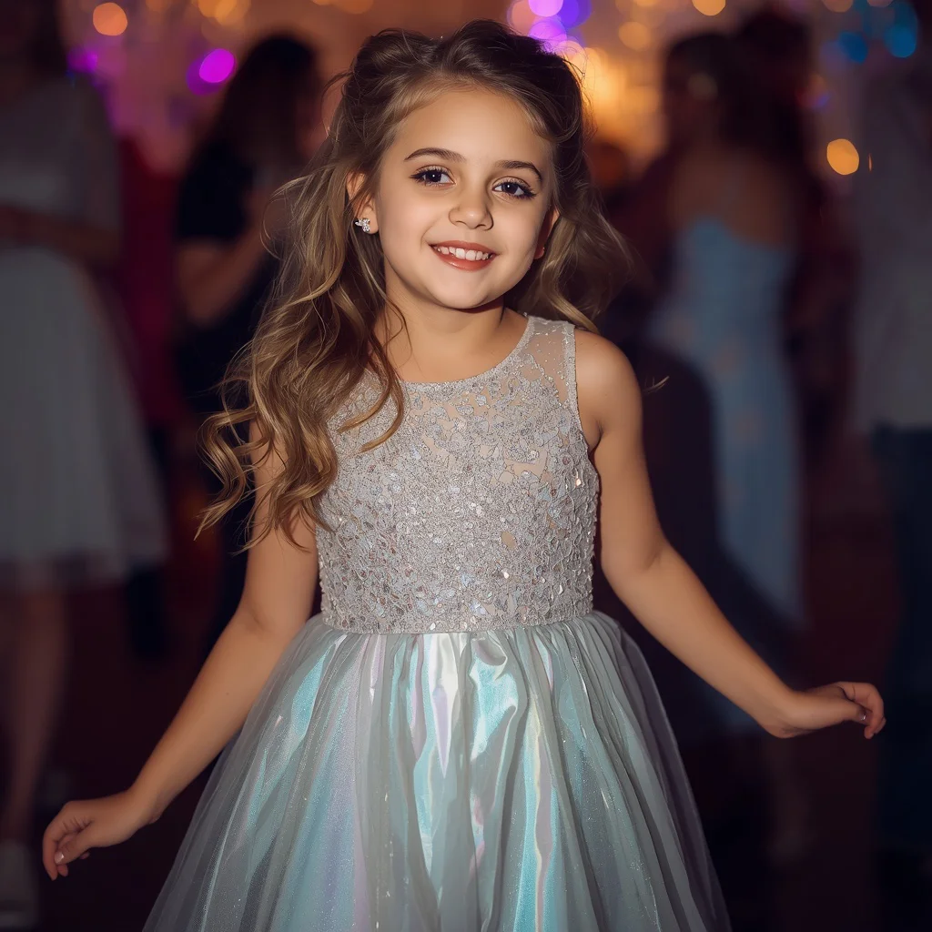 Youthful Glitter Celebration: A Tulle Mini Dress for a Fun Party | prompts for look